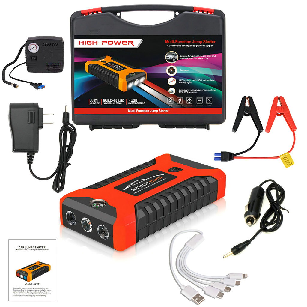 XTITAN 298000mAh 12V Portable Jumper Starter Aki Mobil Kabel & Pompa Ban 1000A Power Bank Jumper Aki