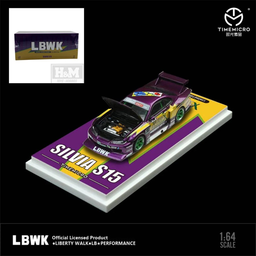 Time Micro 1/64 Nissan LBWK S15 Purple Lightning Time Micro