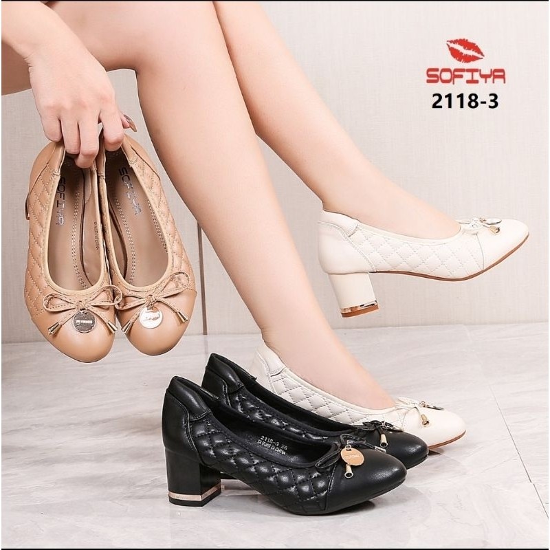 SOFIYA ORI 2118 3 SEPATU WANITA IMPORT / CHUNKY HEELS / HAK TINGGI 6CM