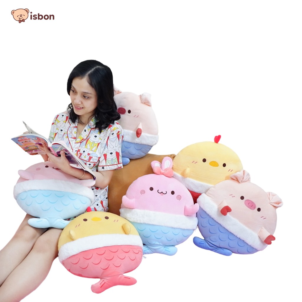 Bantal Boneka Fish Bulat Karakter Hewan Lucu Bisa Untuk Bantal Kursi Duduk Ruang Tamu Tidur Dekorasi