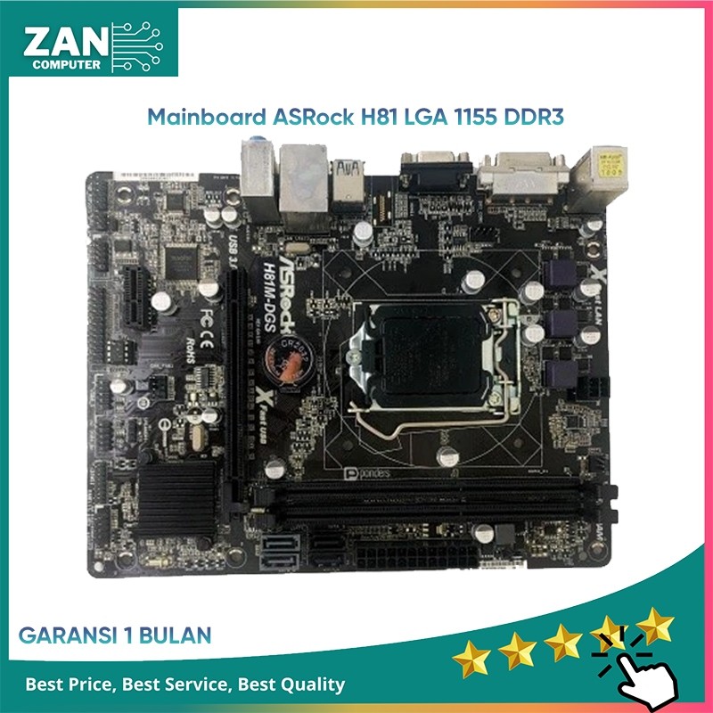 Mainboard H81 Lga 1150 Intel ASRock H81M-DGS DDR3 Support Gen 4 / Motherboard H81 PC Gaming Mobo