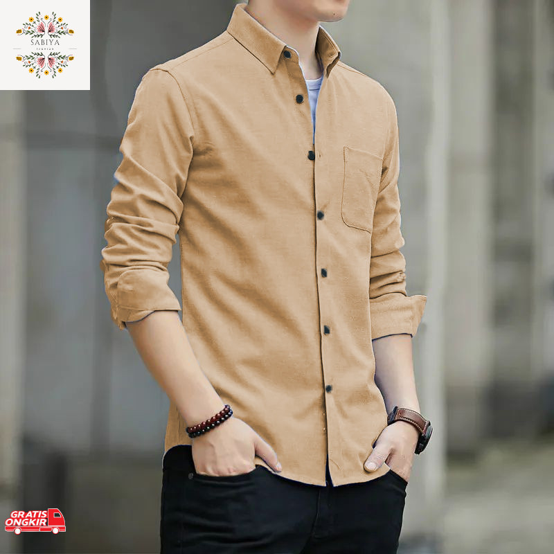 Hem Terkini / PROMO (COD) Kemeja Pria Lengan Panjang  Warna Coksu Kemeja Polos Pria Oxford Oxport Ke