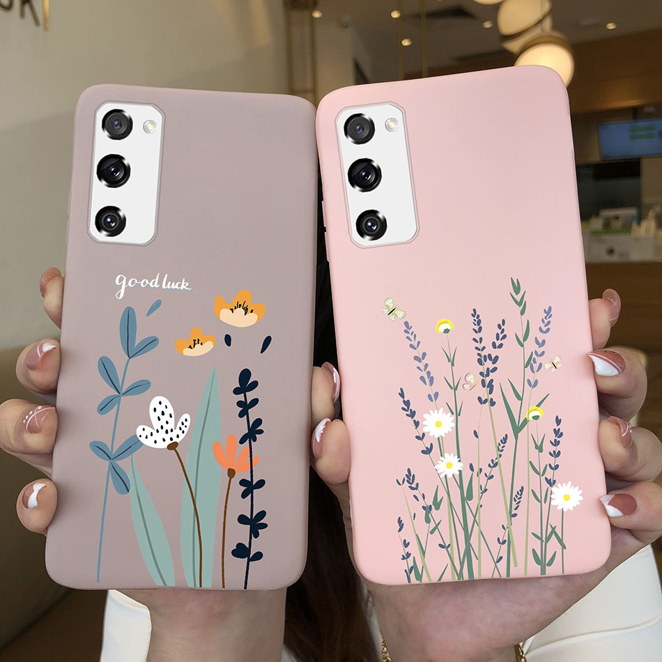 Case for Fundas Samsung Galaxy S20 FE S 20 FE S20FE Case Samsung S20 FE Phone Silicone Flower Cute S