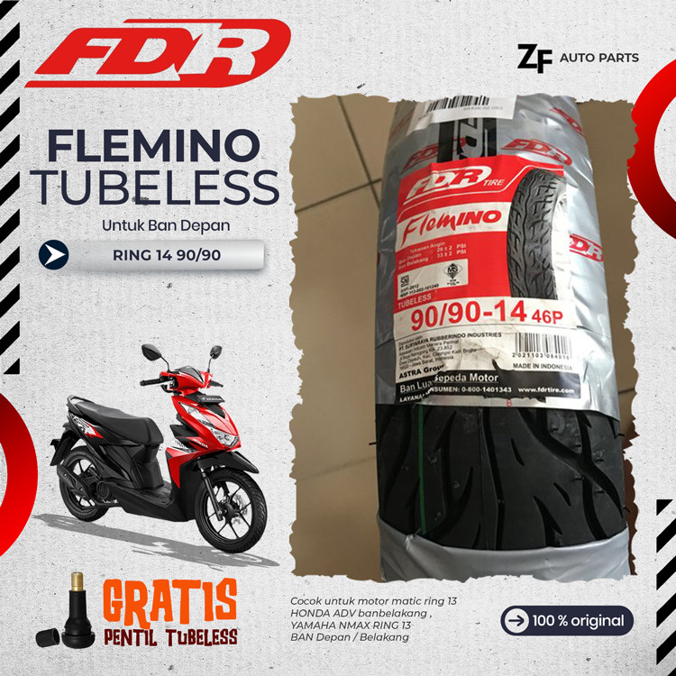 SEPASANG / SATUAN BAN MOTOR MATIC LEXI FDR FLEMINO Ring 14 90/90 100/90 TUBELESS MATIC LEXI