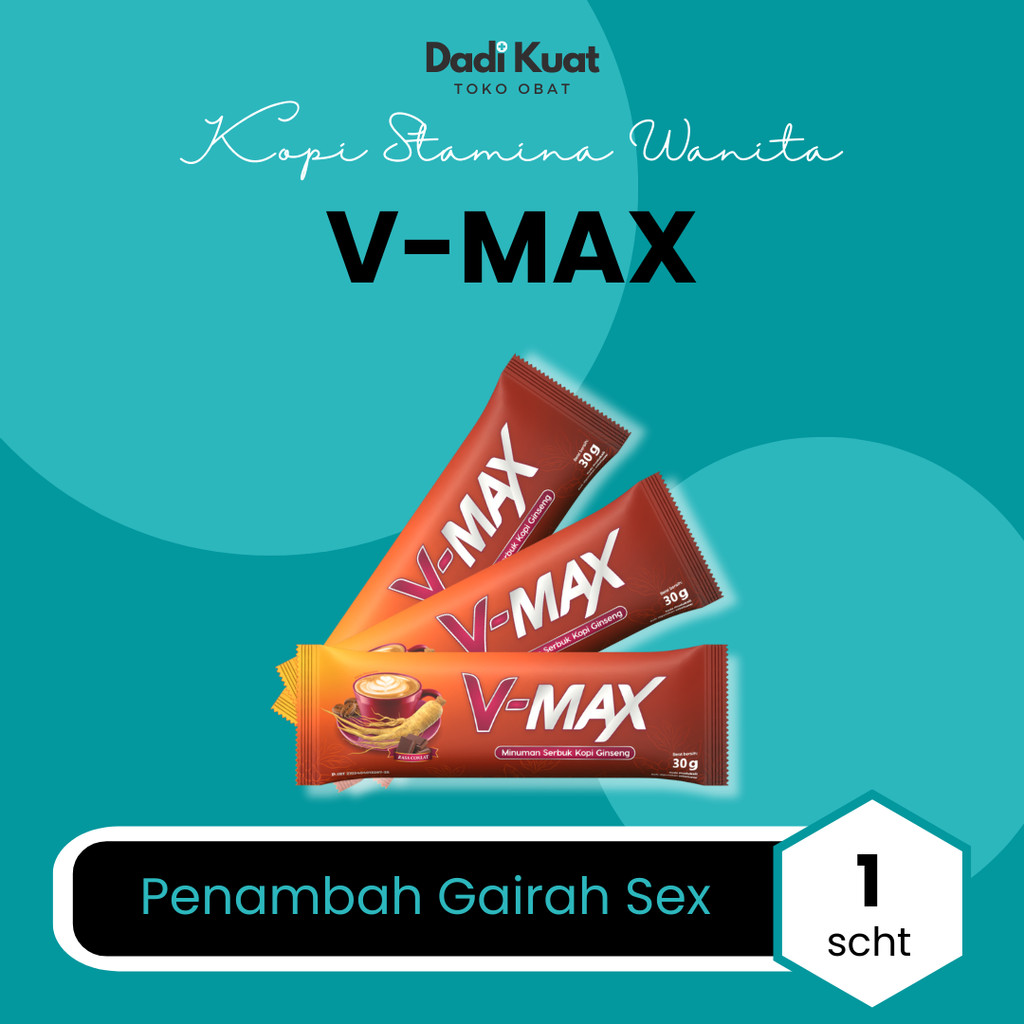 

Kopi Stamina Wanita Penambah Gairah Sexsual Kuat Tahan Lama V-MAX Kopi Ginseng 1 Sachet @30 Gram