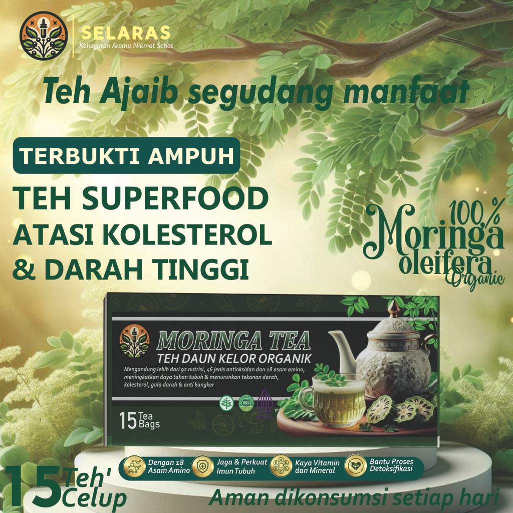 

Teh Celup Daun Kelor SELARAS asli ORIGINAL PREMIUM QUALITY isi 15