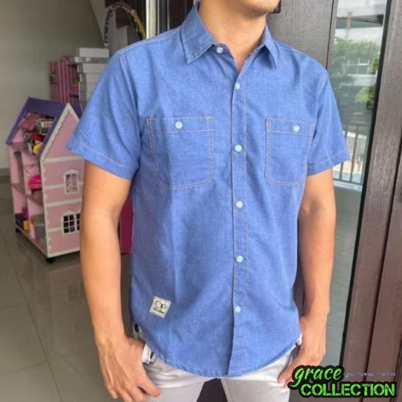 GRAC3COLL KEMEJA PRIA DEWASA & REMAJA MARTIN SIZE M (10-15TAHUN) - XXL / KEMEJA TANGAN PENDEK / BAJU