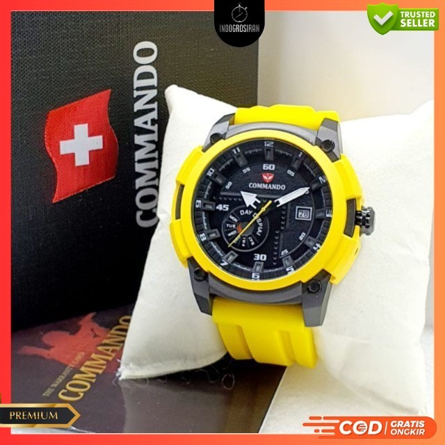 ( Best Seller ) Jam Tangan Pria / Jam Tangan Commando M-7004D Tanggal Aktif Elegent Original