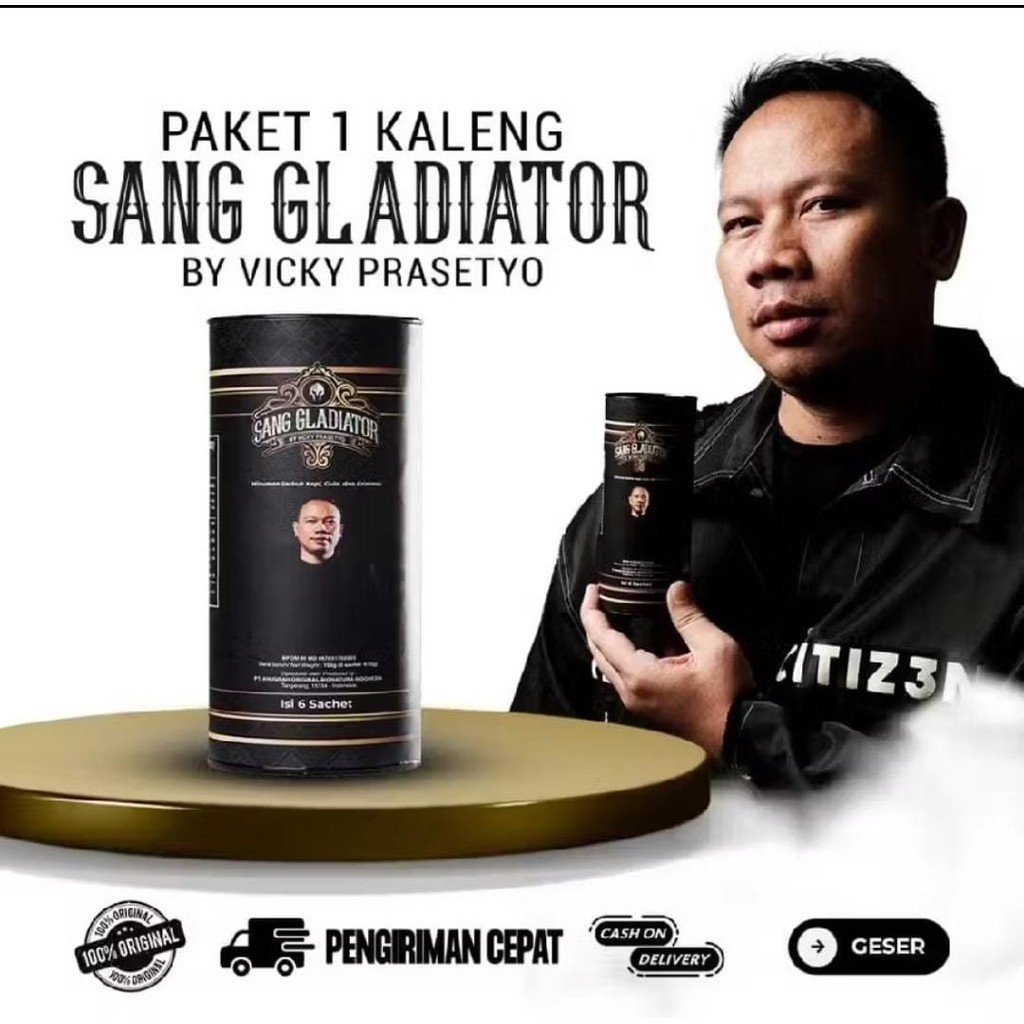 

Sang Gladiator Coffee ( 1 Kaleng 6 Sachet ) Original