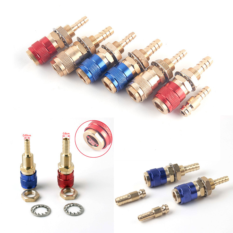 

6mm/8mm MIG TIG Welding Torch Plug Water Cooled & Gas Adapter Quick Hose Connector Fitting Hardware Tools