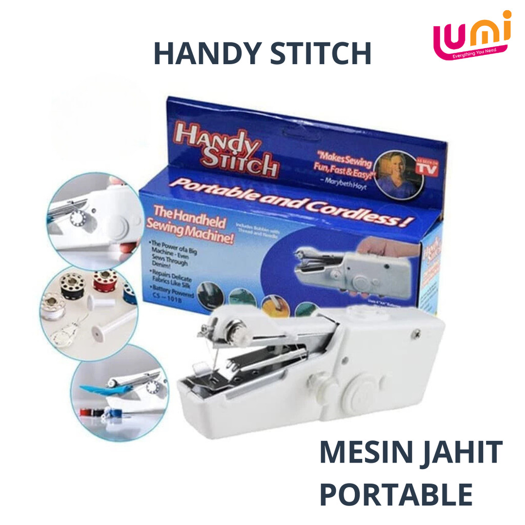 Mesin Jahit Tangan Mini Otomatis  / Handy Stitch Mesin Jahit Portabel / Mini Sewing Machine Portable
