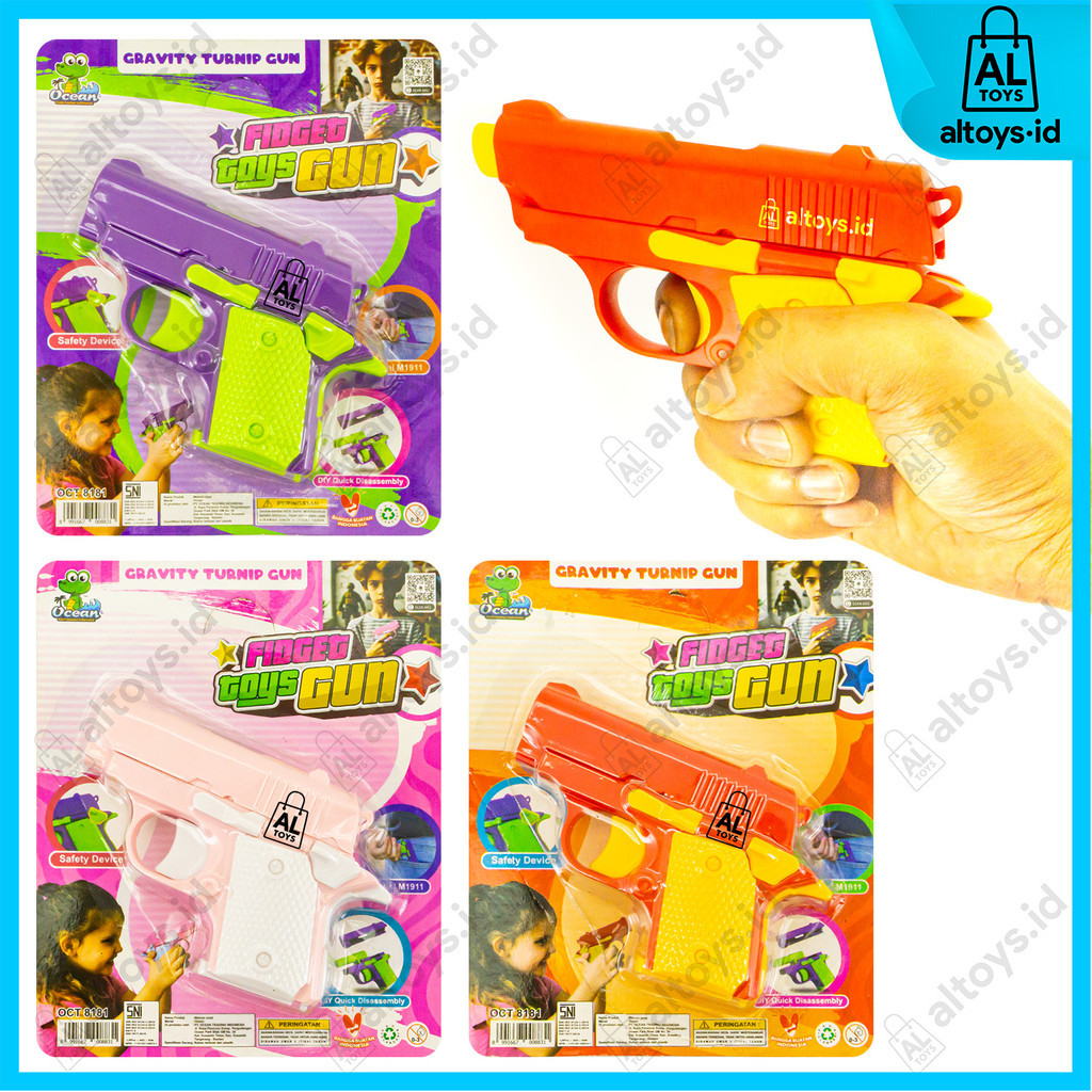 Mainan Anak 3D Fidget Toys Guns Miniatur Tembak Pistol Kokang Recoil Otomatis Mini DIY Bisa di bongk