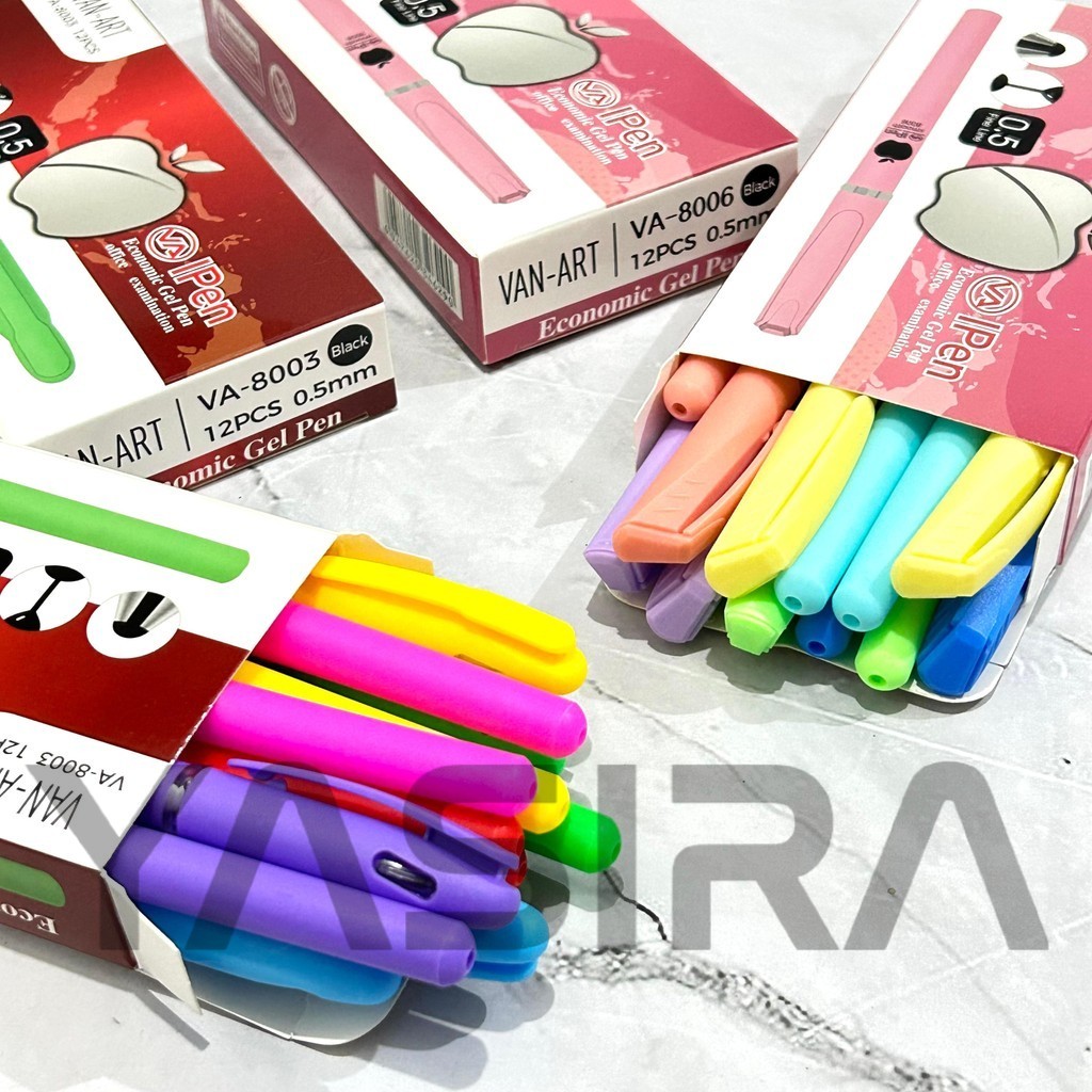 

1 LUSIN 12 PCS Gel Pen Pulpen Ipen X 0.5mm
