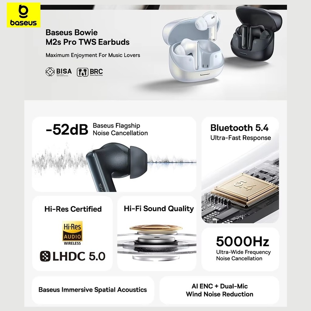 Baseus TWS Bowie M2s Pro True Wireless Earphones