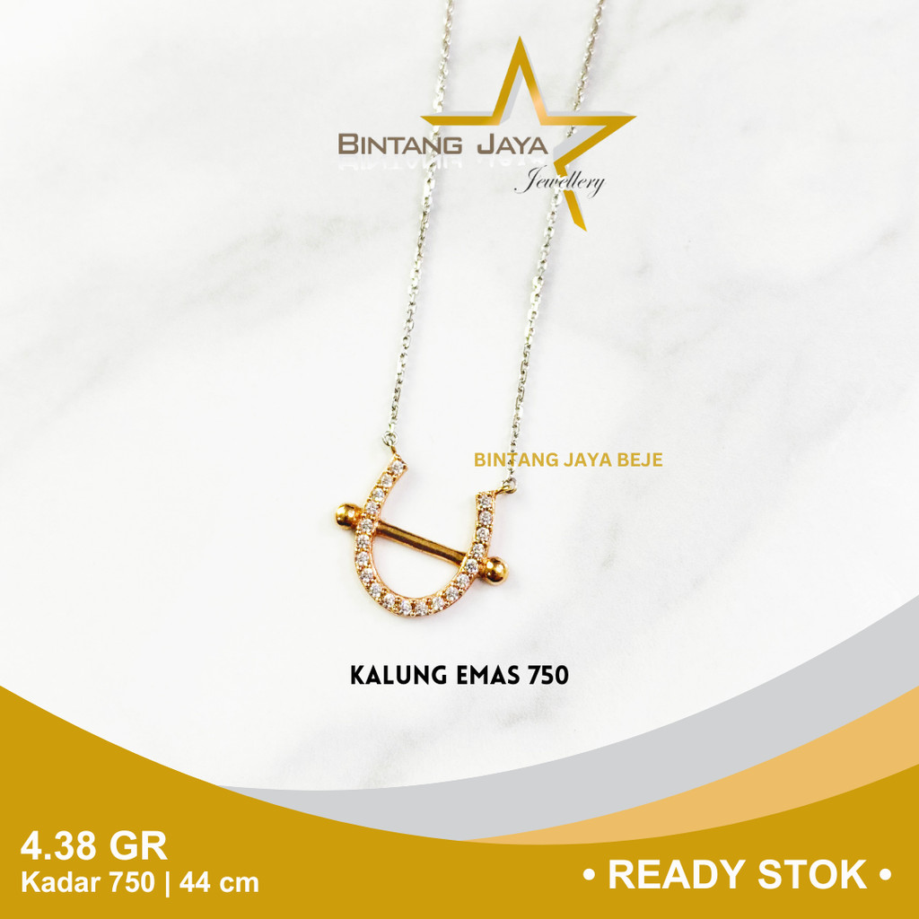 Kalung Emas Mix Whitegold & Rosegold Kadar 750 17K Panjang 44 CM Berat 2.55 gr gram Model Rantai Ell