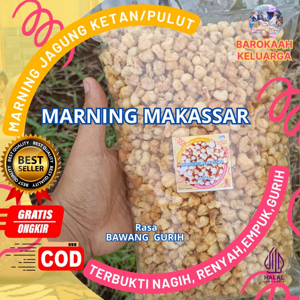 

Camilan MARNING super duper premiium cocok untuk Milenial gen Z VIRAL JAGUNG KETAN PULUT SEPEREMPAT KILOGRAM (250gr) GURIH ASIN TERBUKTI RENYAH POOOL, DAN NAGIH BANGET SPESIAL OLEH-OLEH KHAS SULAWESI