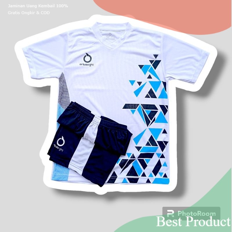 Setelan jersey futsal baju bola olahraga tim sepak bola & volly/badminton/ HITAM PUTIH KUNING