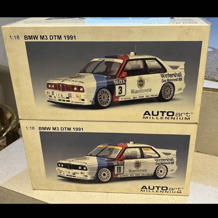 1:18 Autoart BMW E30 DTM Cecotto #3 & Soper #11