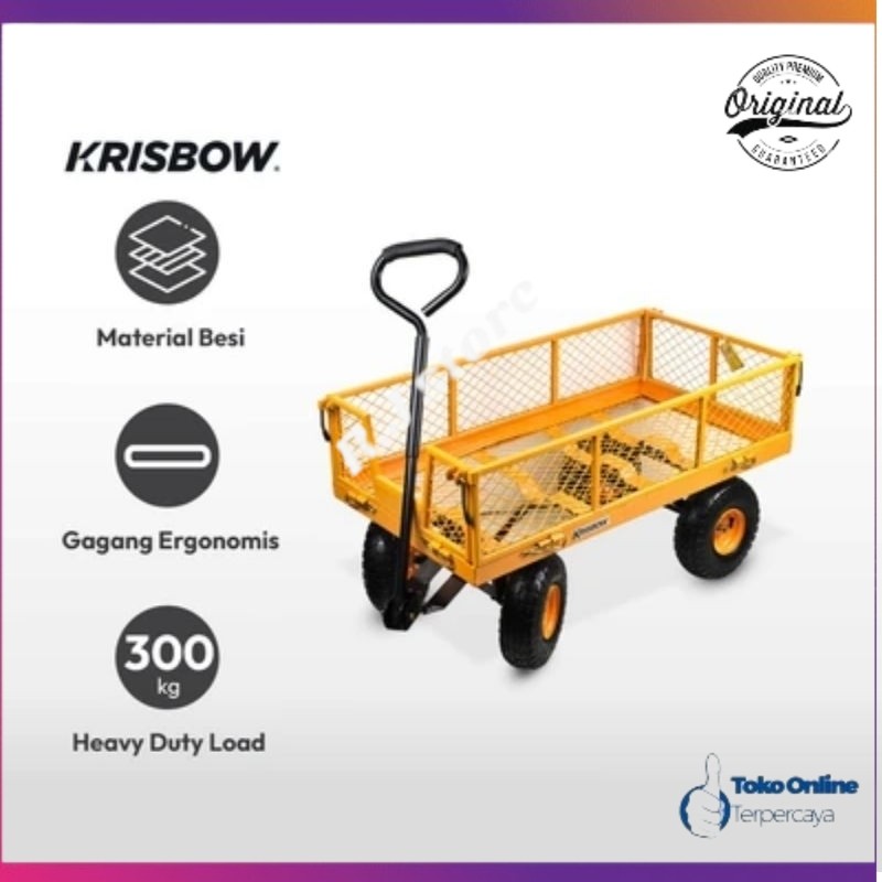 Krisbow 139x62x115 Cm Troli Barang 300 Kg/troli barang/troli pengangkut