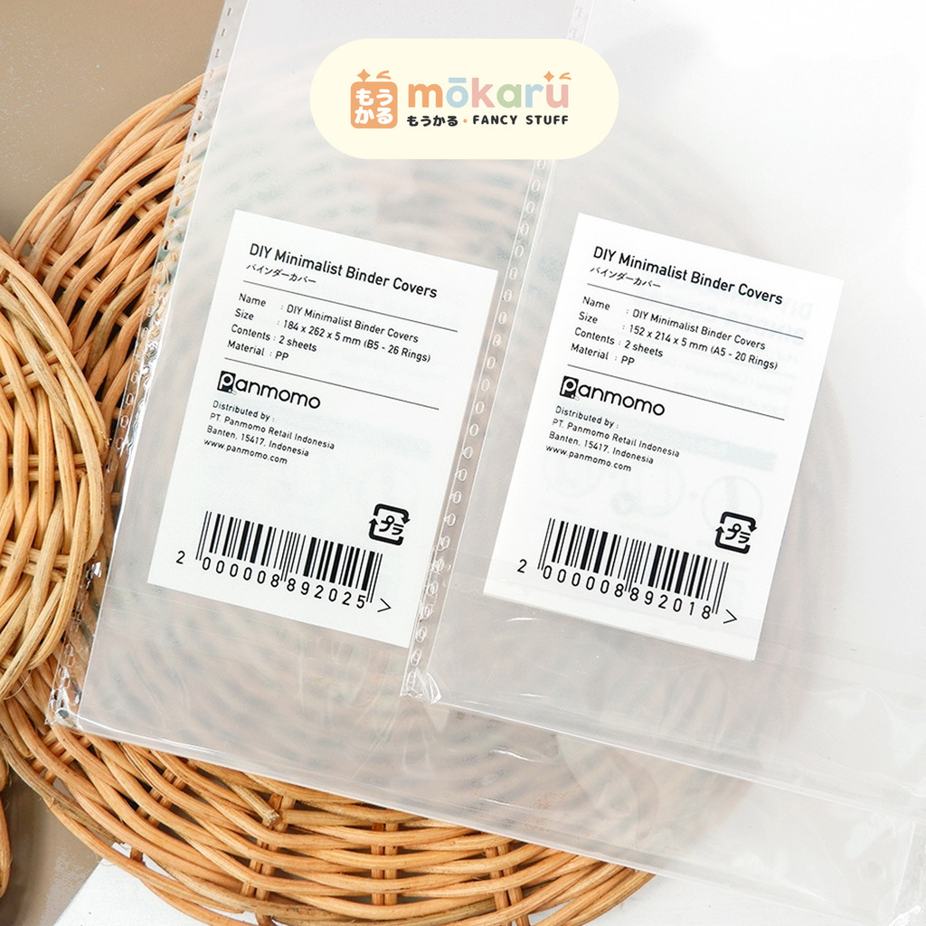

DIY Plastic Binder Cover A5 / B5 Minimalist Binder Covers Ukuran A5 1 set isi 2 / Sampul Binder Loose Leaf / Cover Buku Binder Plastik Transparant