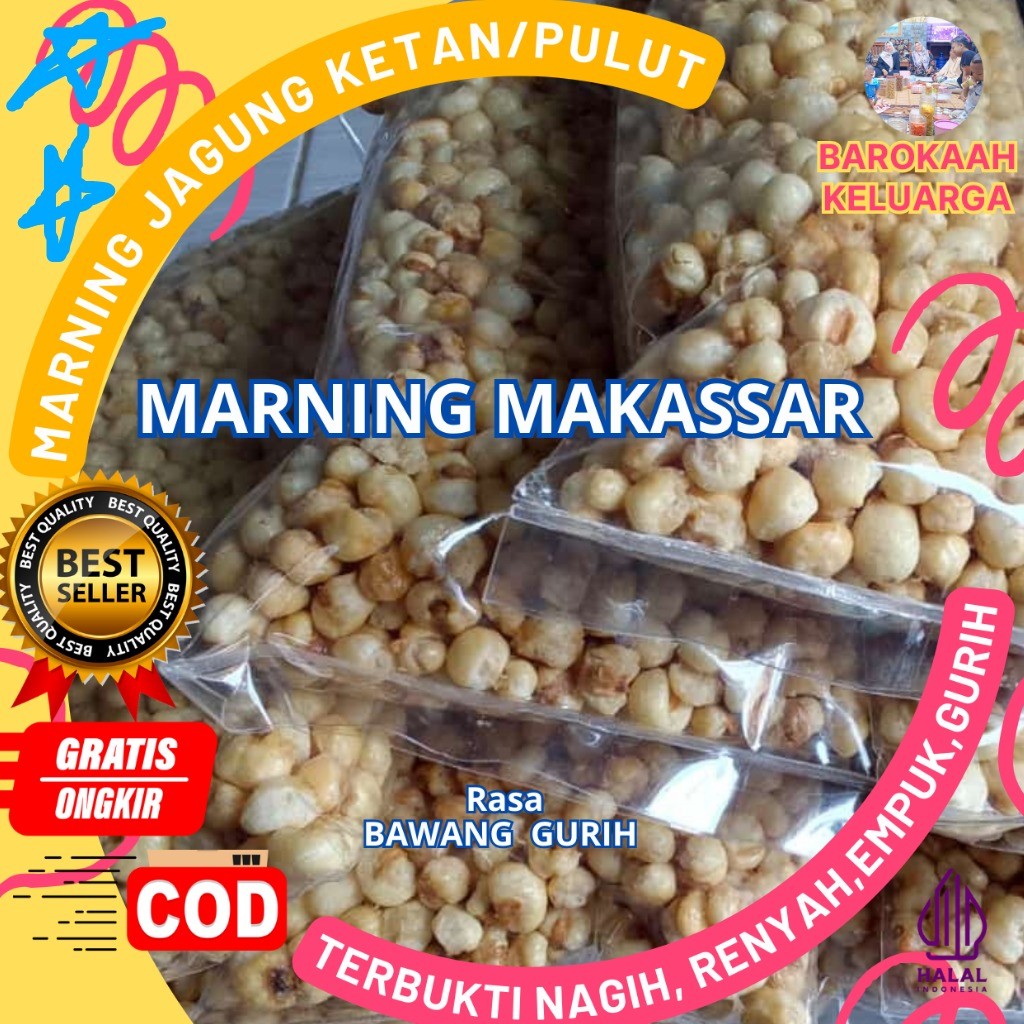 

Marning Premium empuk Renyah jagung ketan putih Super duper Empuk terbuat dari jagung Ketan Putih Asin Bawang Gurih 100gr, 250gr 500gr 1KG /kiloan Gurih Renyah harga spesial / Jagung Marning ketan Asin / Marneng Jagung Makassar Original Asin gurih