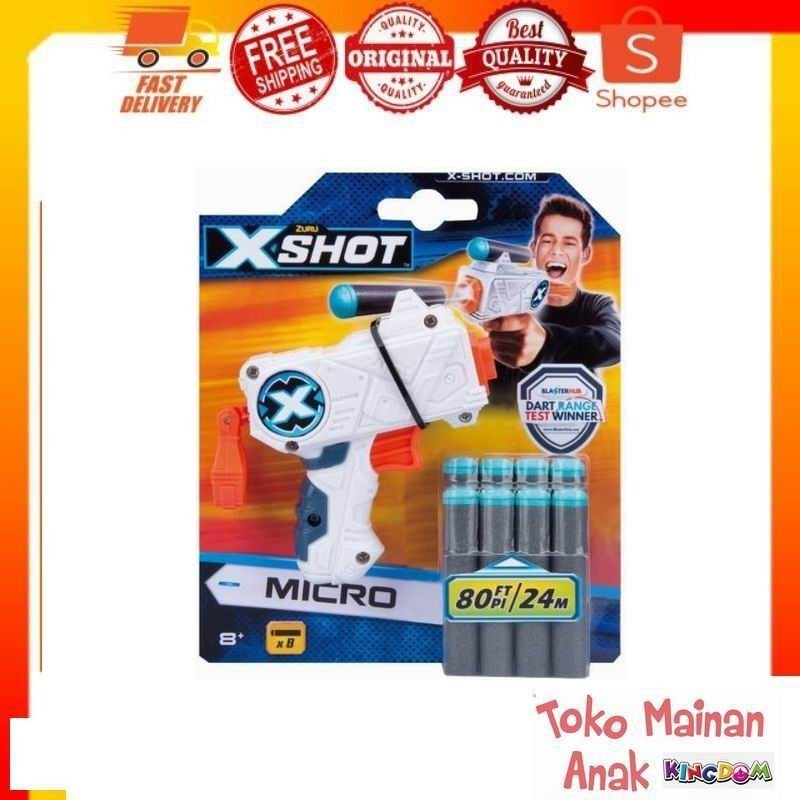 Tembakan ZURU Xshot Excel Micro Mainan Pistol Peluru Busa