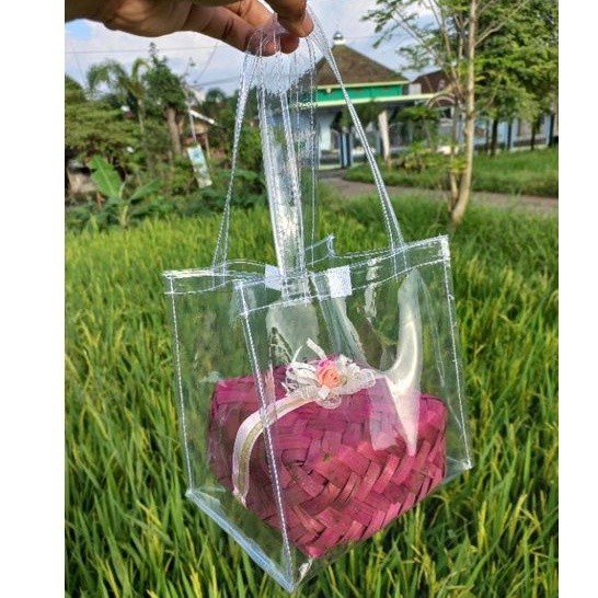 

TAS MIKA / TAS HAMPERS / TAS SOUVENIR / GOODIE BAG TRANSPARAN 20×15×20