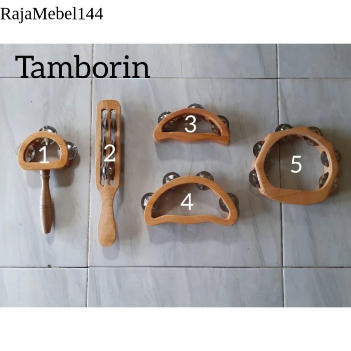 

Alat Musik Tradisional/Alat musik kayu/Mainan Tradisional Tamborin - 1.Tambrn Gagang laris manis