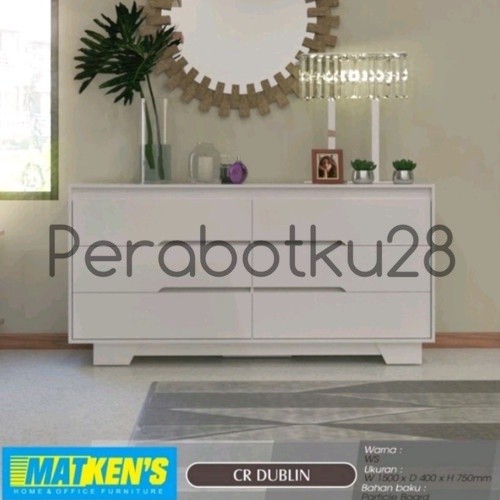 [ PERABOTKU28 ] Credenza TV Cabinet Dublin Side Cabinet Bopet Lemari TV Drawer