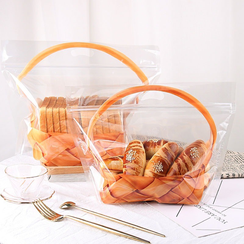 10 Pcs Kantong Kertas Plastik Ziplock Roti Tawar | Paper Bag Roti / Paper Bag Kue / plastik Cookies 