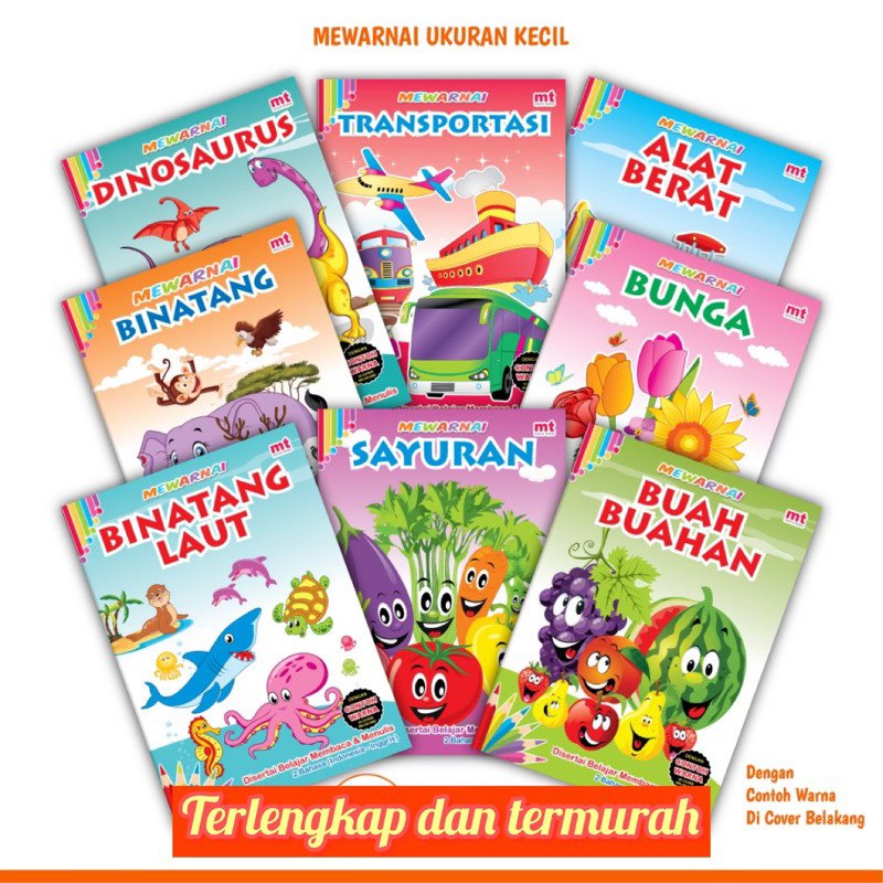 

(MGS) BUKU MEWARNAI ANAK PAUD TK MEMBACA MENULIS BERHITUNG UPIN IPIN LOL LITTLE PONY TAYO BUAH HEWAN