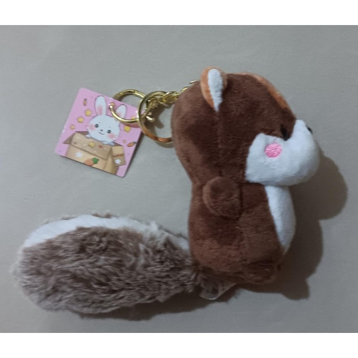 Gantungan Kunci/Keychain Boneka Motif Tupai Lucu - Cokelat