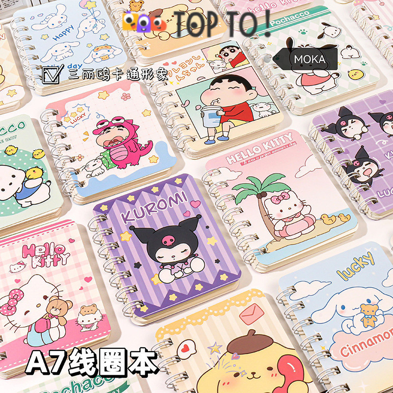 

(4pcs) Notebook Mini A7 Mini 4 Gambal Buku Kecil Catatan Scrapbook Notes Kecil 1 Paket Buku Gambal campur Notebook Ring Motif Memo Mini A7 Spiral Karakter