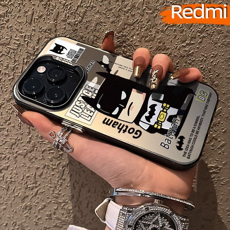 Keren Batman Glossy Hologram PC Case Redmi Note-12 9 13 Pro 11 10-Pro 8 10s Matte Gradasi Casing hp 