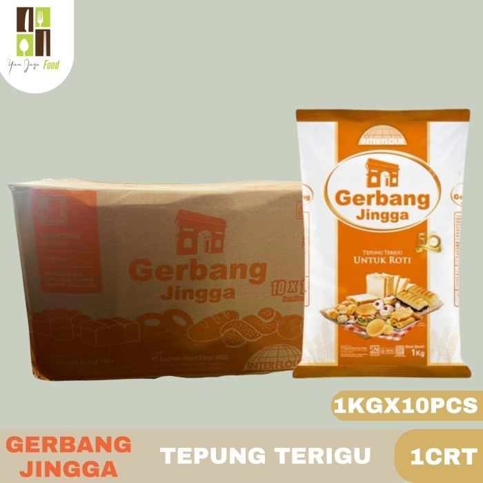 

Gerbang Jingga Tepung Terigu 1CRT 1KG X 10 PCS / Tepung Roti / Tepung / Tepung Terigu Protein Tinggi
