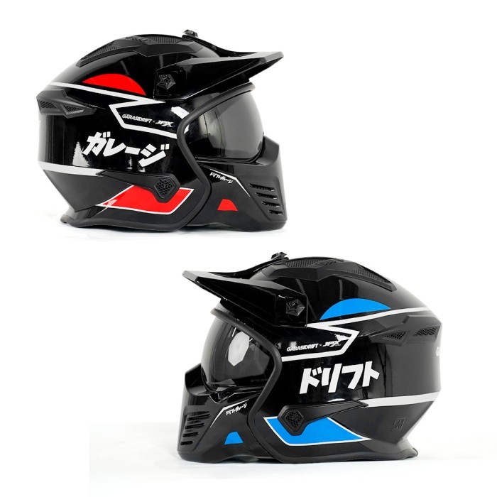 Terlaris -JPX Helmet type MX 726 R Garasi Drift x JPX - Hitam, XXL