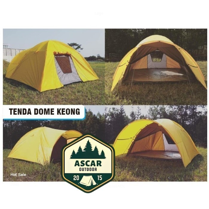 Tenda Dome Keong Double Layer Kaps 8 orang - Outdoor Camping - Kuning