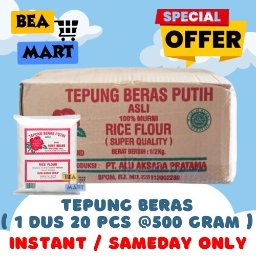 

Tepung Beras Rose Brand 1 DUS Isi 20 PCS x 500gr INSTANT ONLY | RoseBrand Grosir 1 Karton 20 Pak 500 gr gram