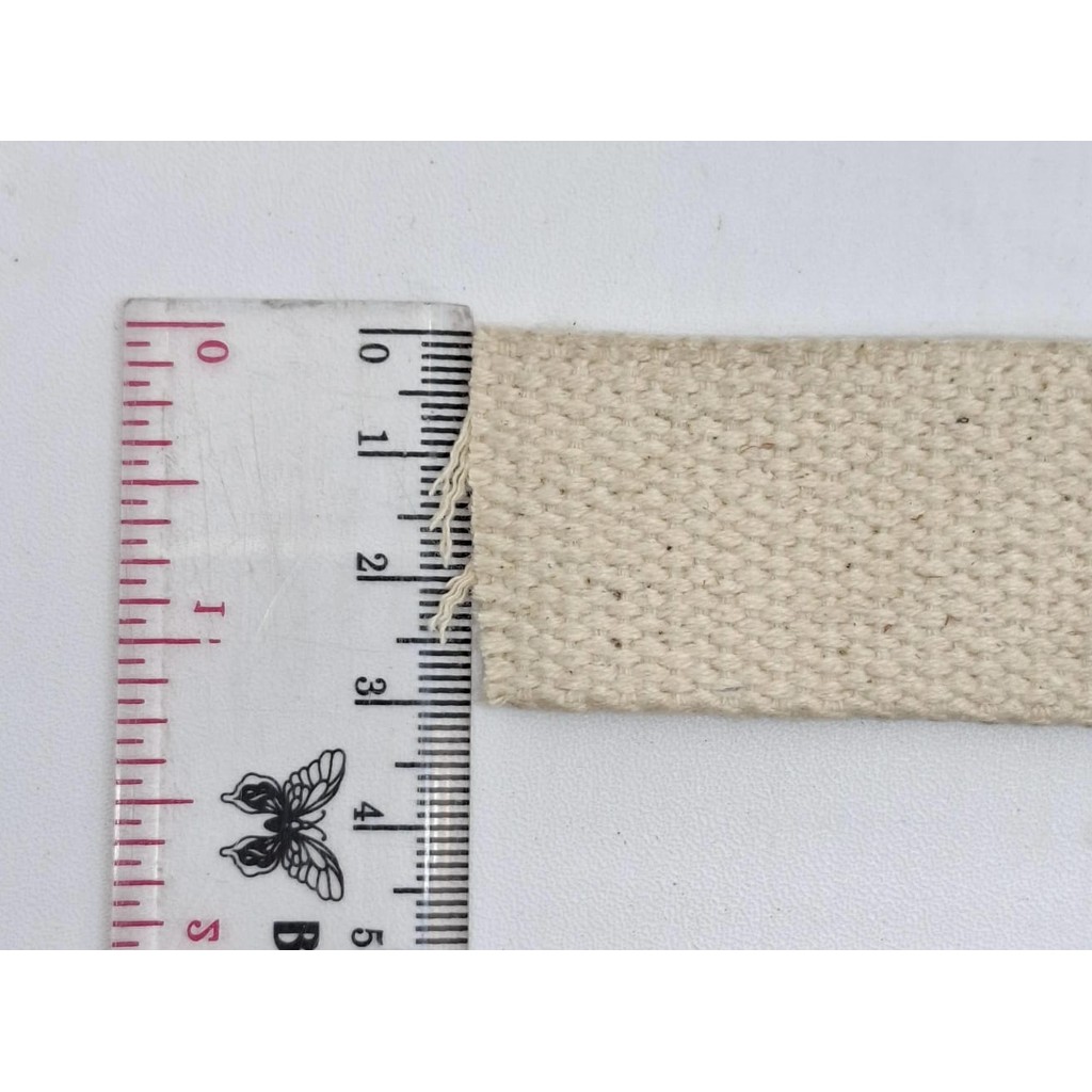 METERAN Webbing Katun  Tebal 3cm Warna Cream