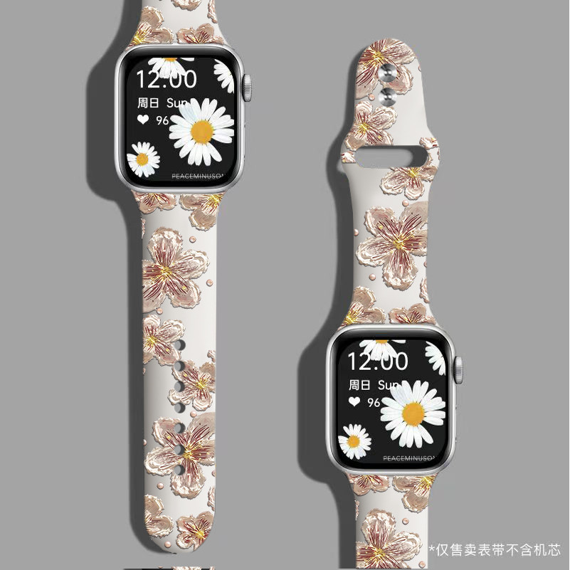 Pola bunga Silicone Strap untuk Huawei band 5 6 7 8 9 watch fit 2 3 5 wath gt 4 5 smartwatch strap P