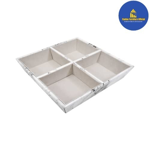 

BEST QUALITY Kotak Penyimpan Aksesories/Alat Kantor 4 Sekat Serbaguna 21x21x4cm