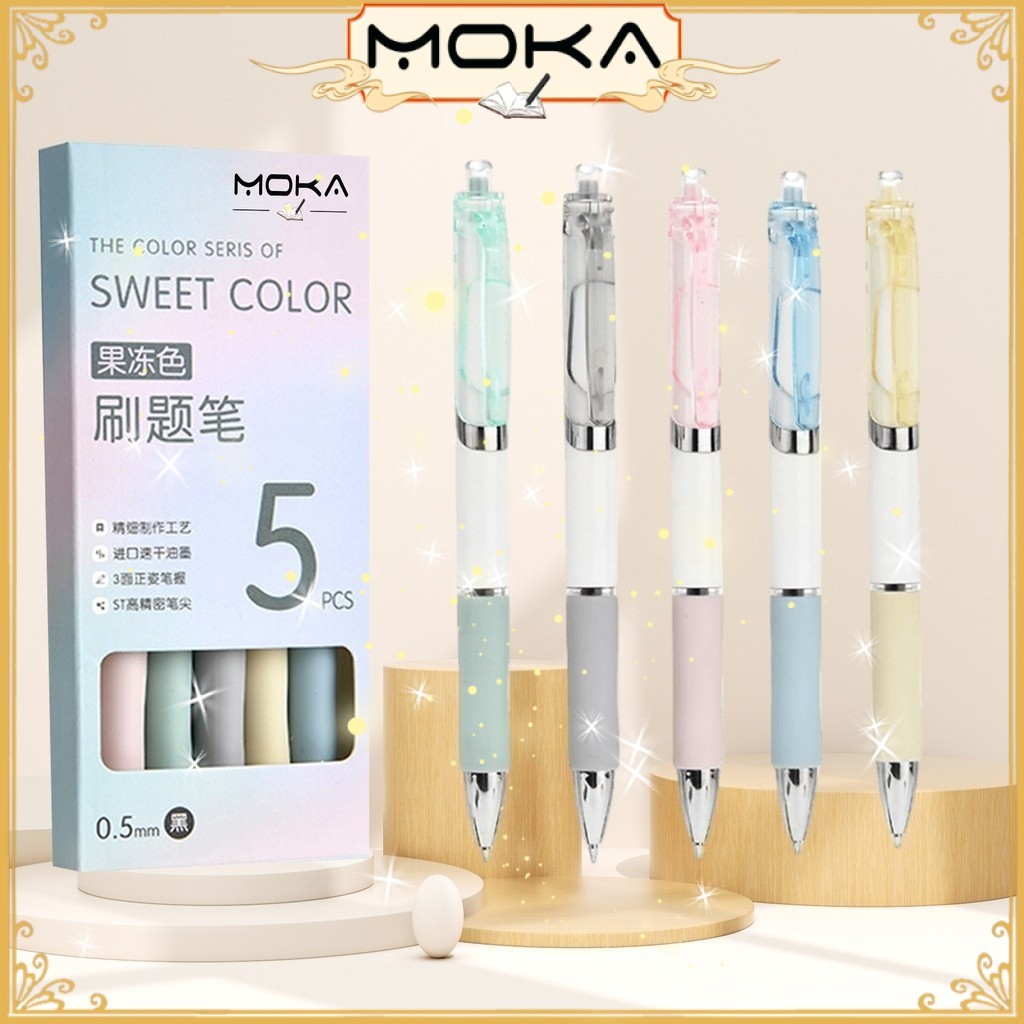 

MOKA 1 SET 5PCS PULPEN MEKANIK SWEET COLOR 0.5MM EDITION TINTA LEBIH BANYAK DIAMETER 6MM MKP137