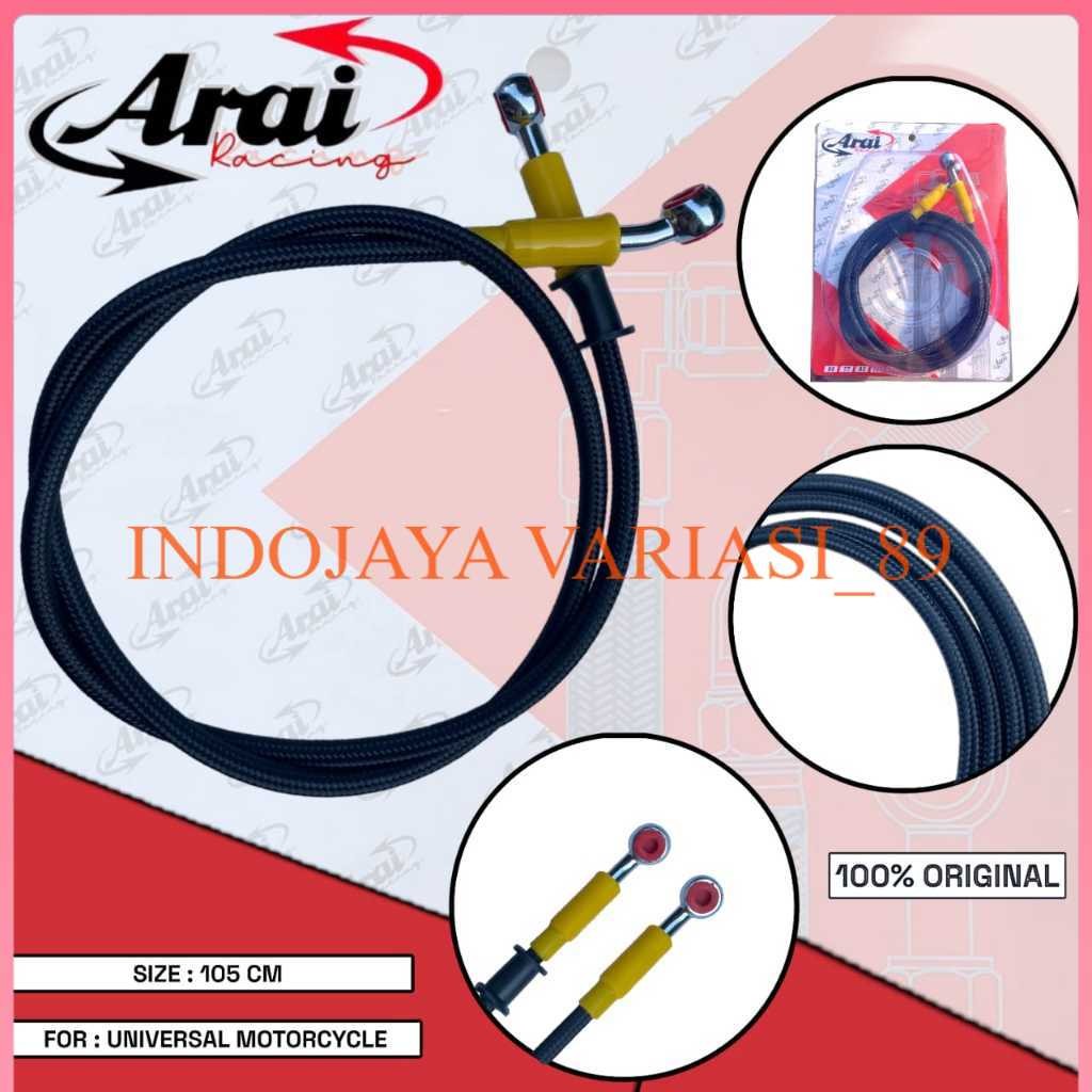 Selang rem depan ARAI ukuran 105cm universal motor vixion ninja rx king r15 jupiter dll - best quali