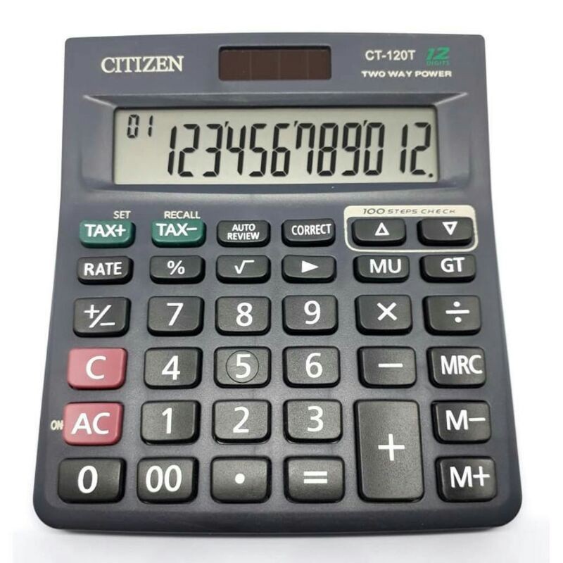 

TSB COD-Kalkulator CT-120T Dagang Ukuran Besar Citizen 12 Digit 112 STEP CHEC K BIG