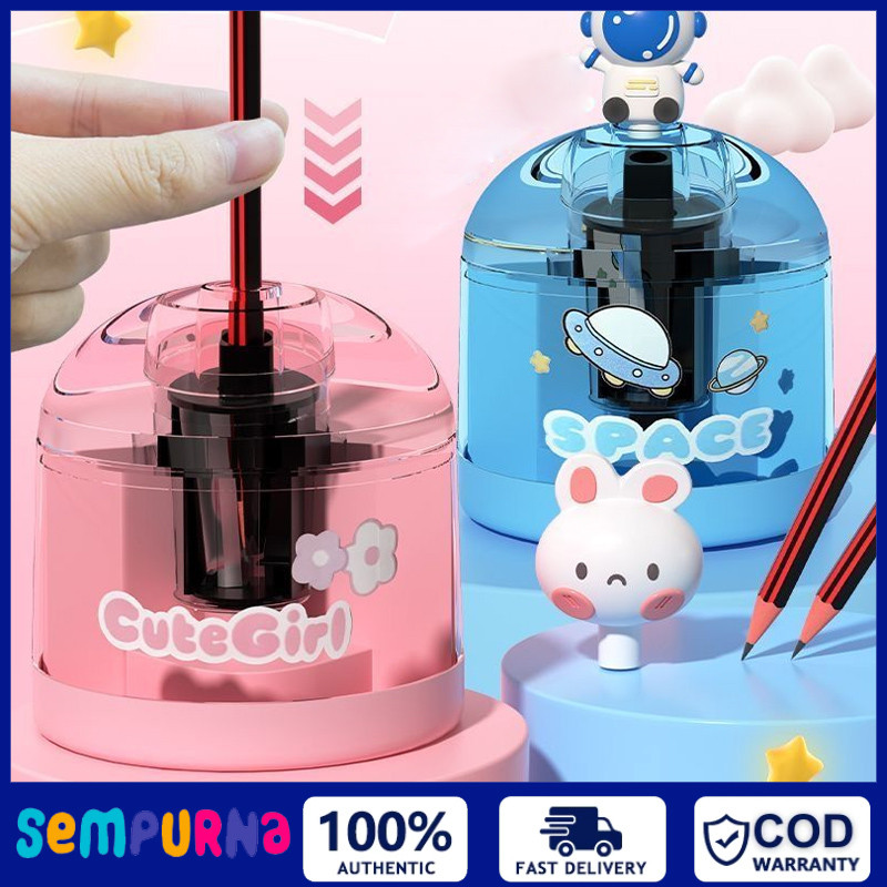 Rautan Pensil Elektrik Rautan Otomatis Lucu Putar Electric Pencil Sharpener