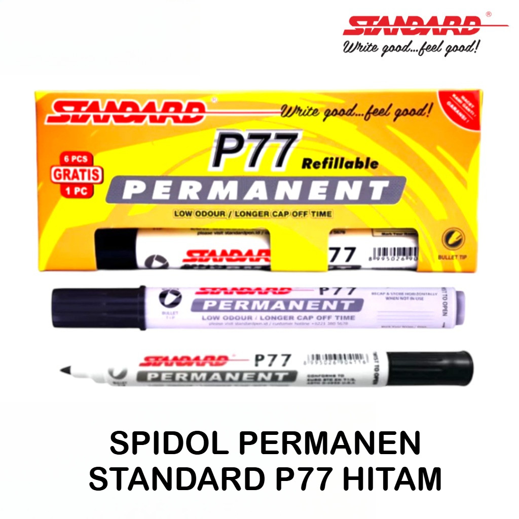

Spidol Permanen Standard P77 Hitam (1 PCS) Spidol Permanent Marker Tidak Bisa Dihapus