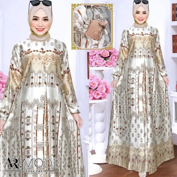 Gamis Maxmara Motif Terbaru // Gamis Busui - Lilac, M