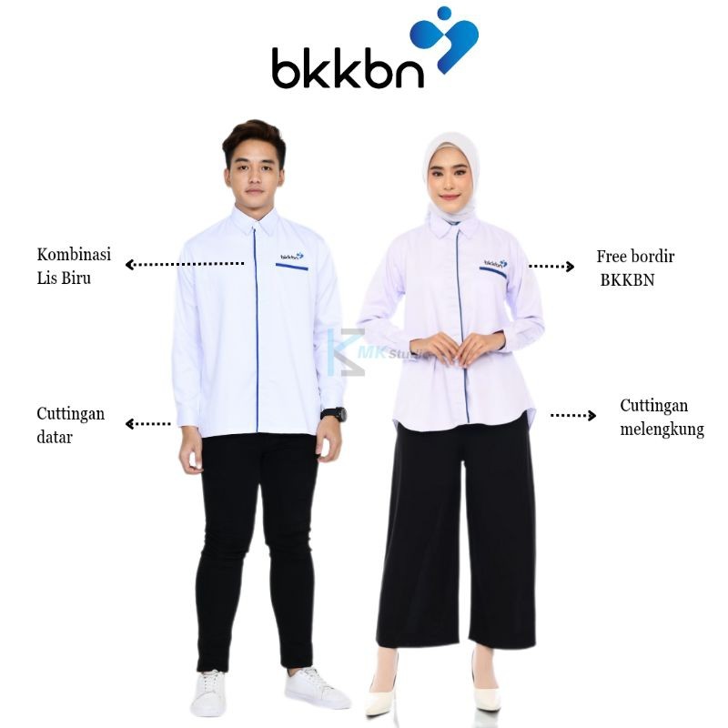 [ MaksQ ]Kemeja Putih Wanita/Baju Putih BKKBN/Baju Putih Kemeja/Baju Putih Wanita/Seragam Kerja Kant