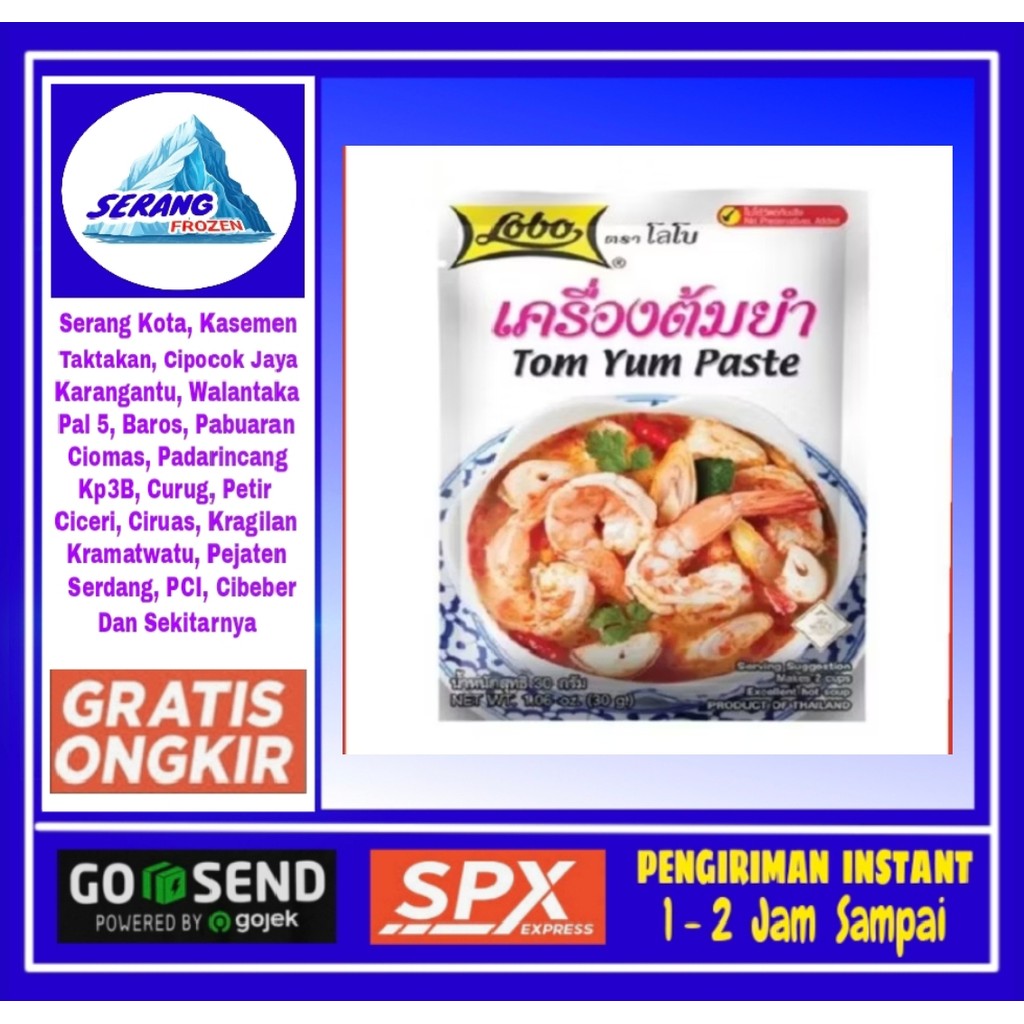 

Lobo Tom Yum Paste 30gr, Bumbu Pasta Tom Yum, Serang Frozen