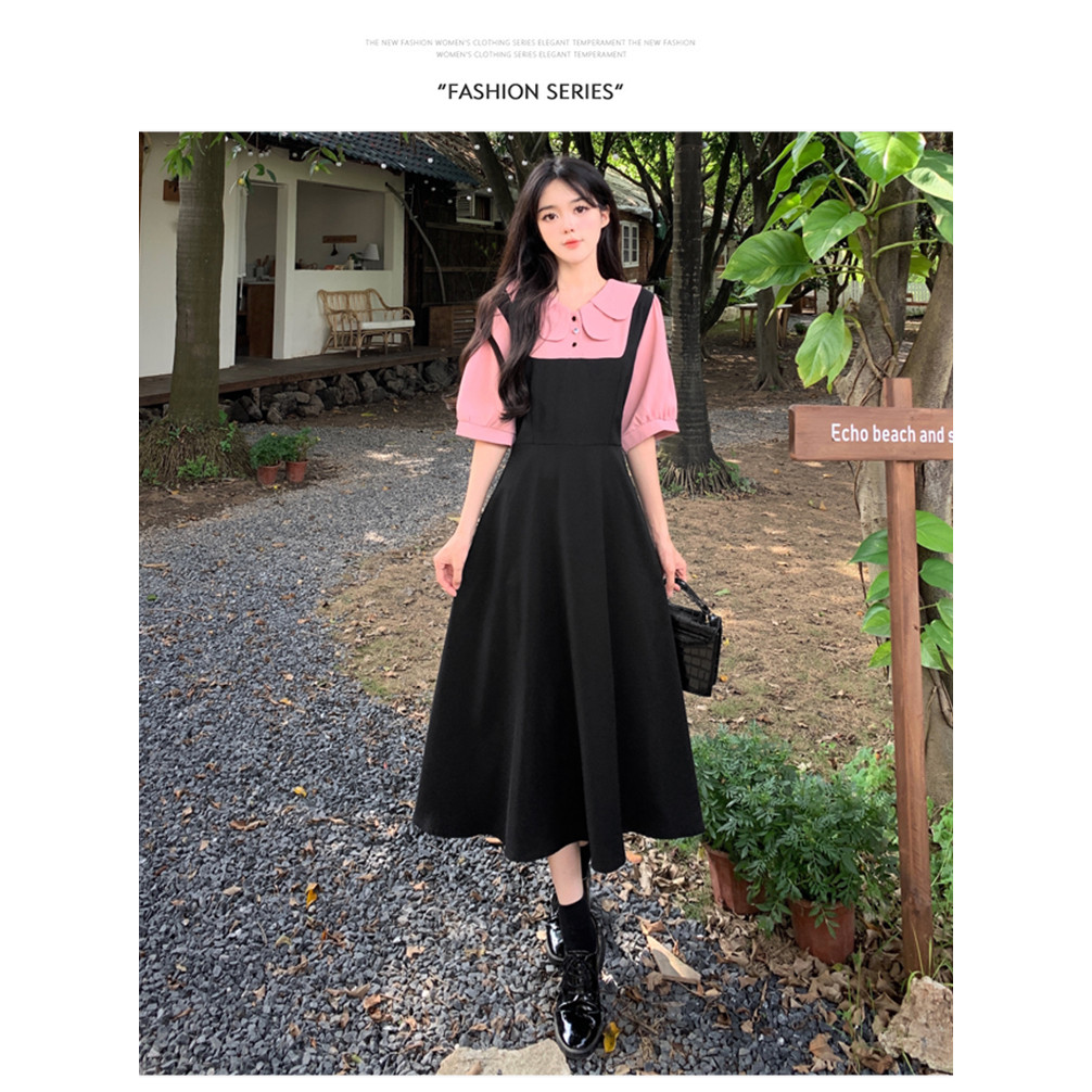 Korean Overall Dress Simple, Chic, and Effortless Sweet Korean Overall Dress  Kombinasi Manis - dres